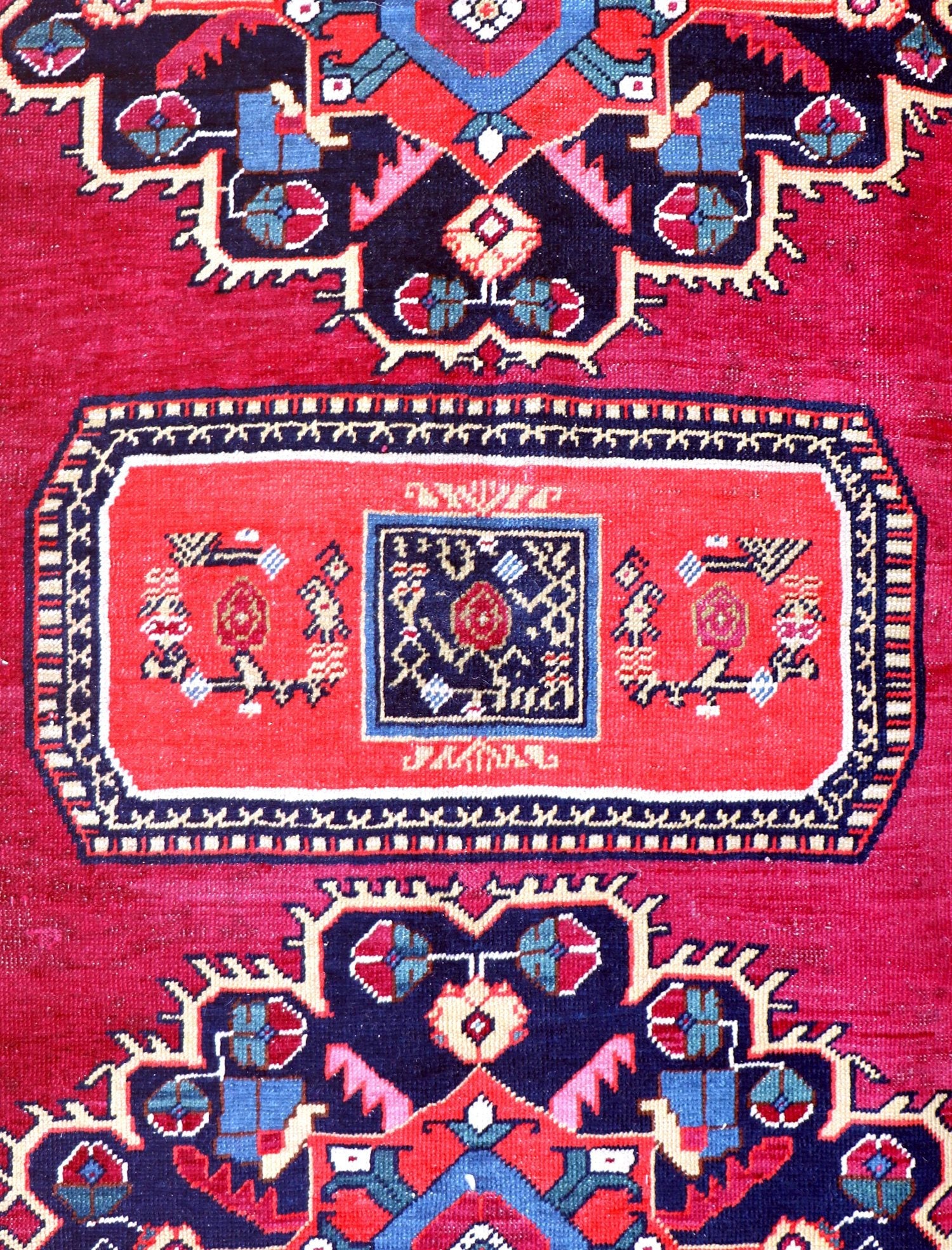 Vintage Karabagh Handwoven Tribal Rug, J68347