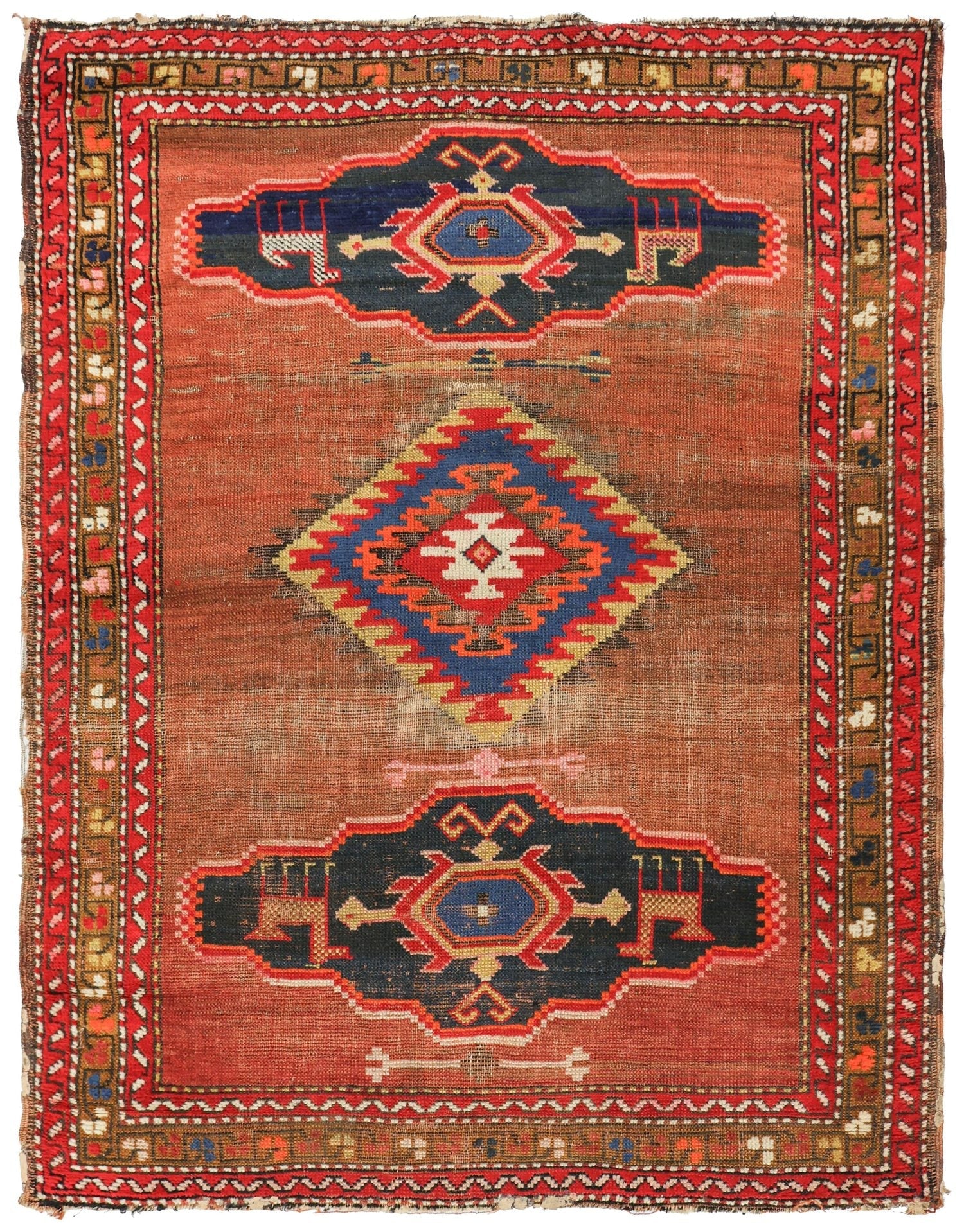 Vintage Karabagh Handwoven Tribal Rug