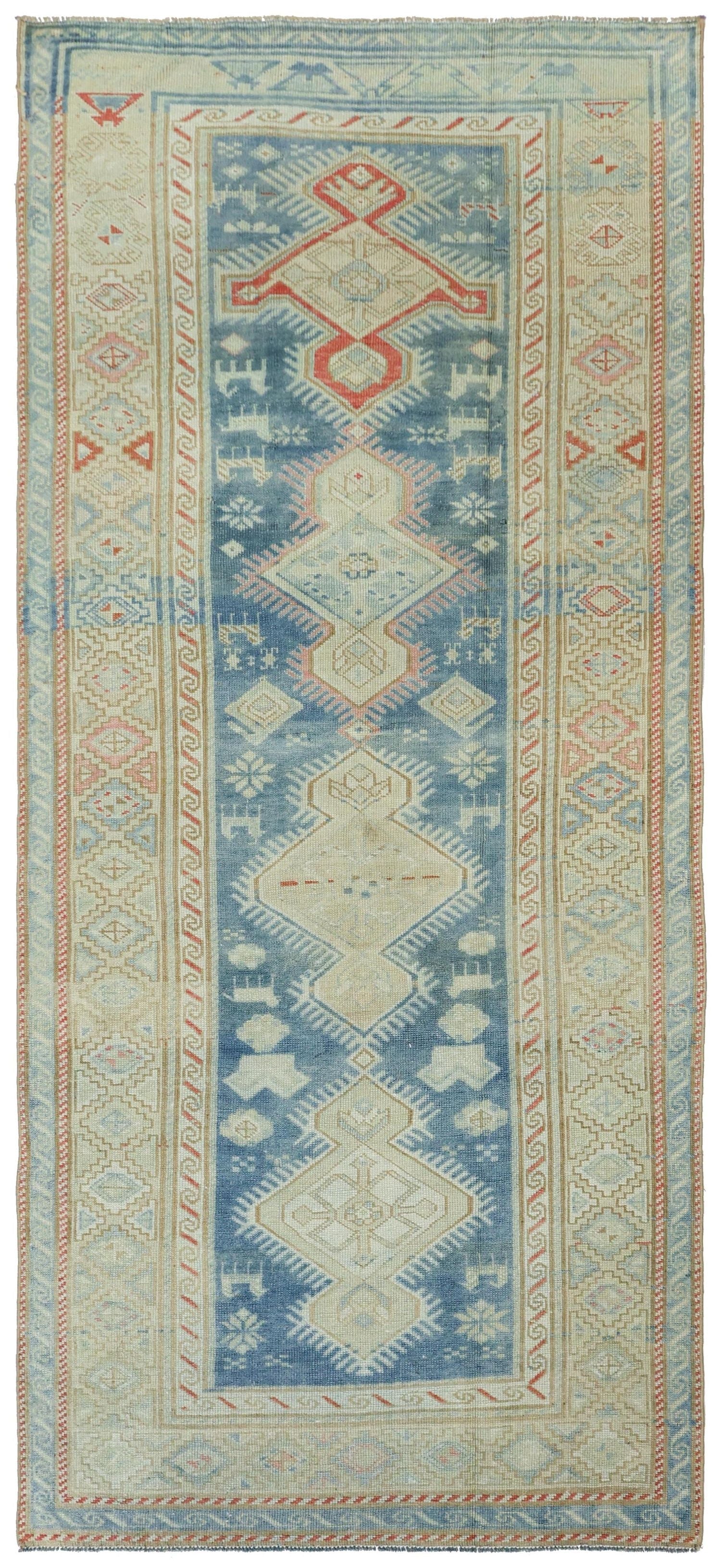 Vintage Kazak Handwoven Tribal Rug