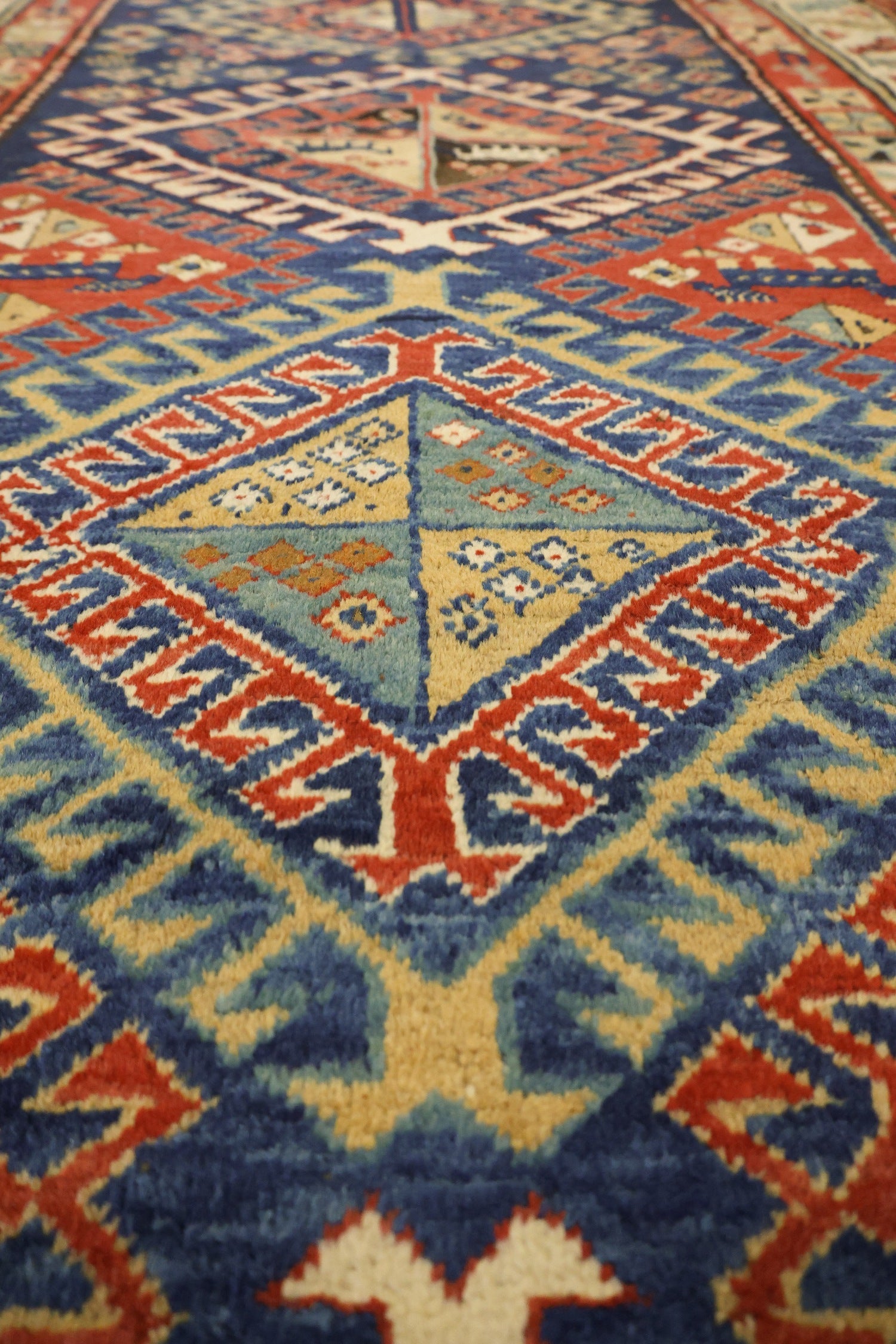 Antique Kazak Handwoven Tribal Rug, J68345