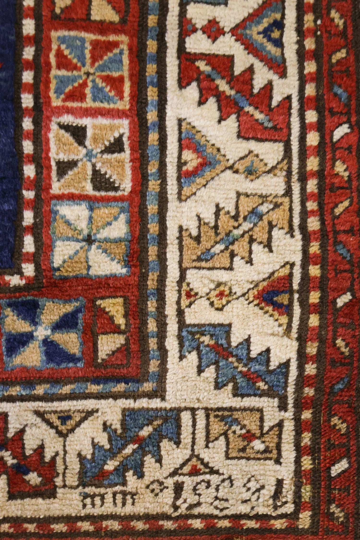 Antique Kazak Handwoven Tribal Rug, J68345