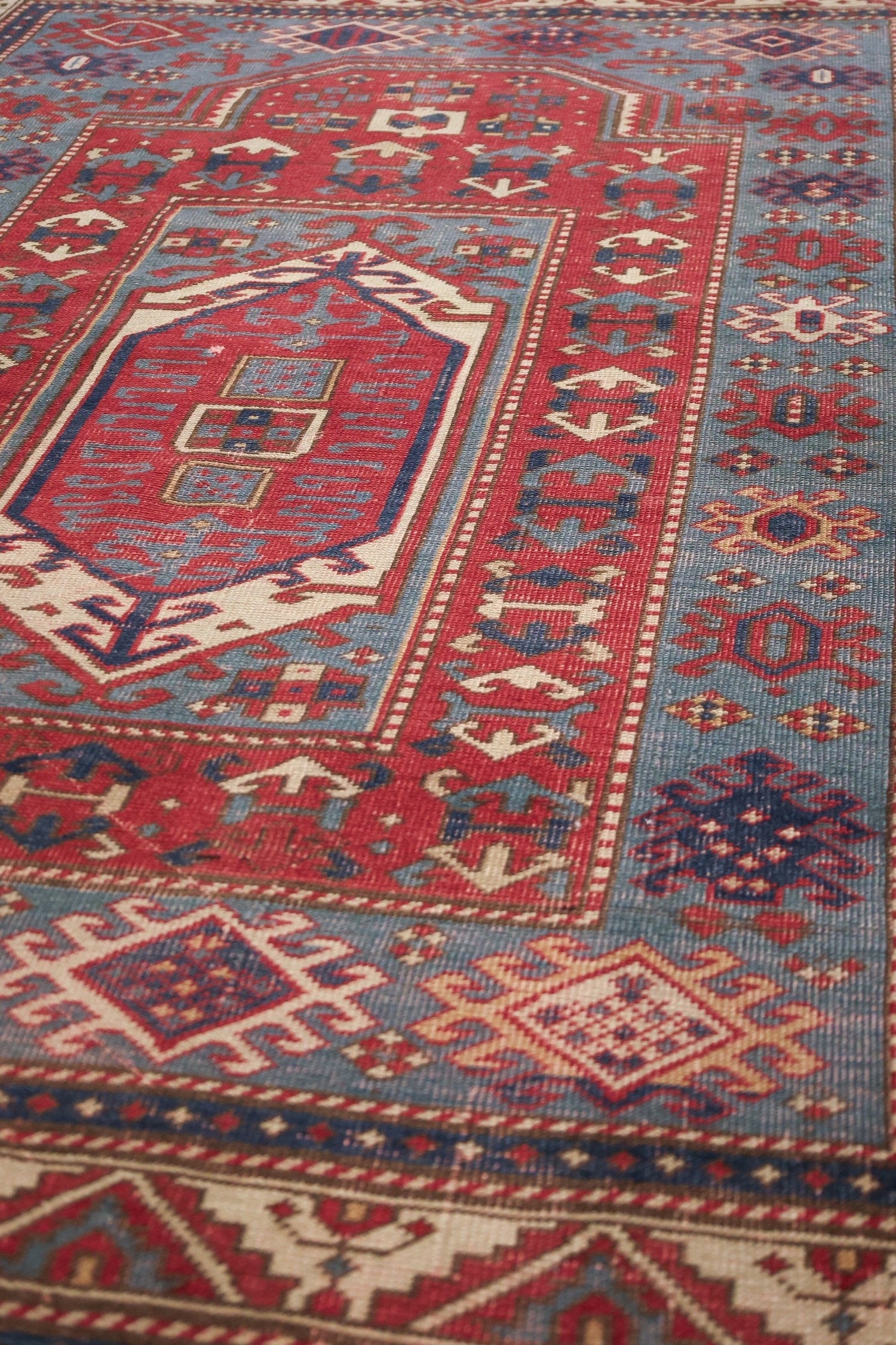 Vintage Kazak Handwoven Tribal Rug, J70034