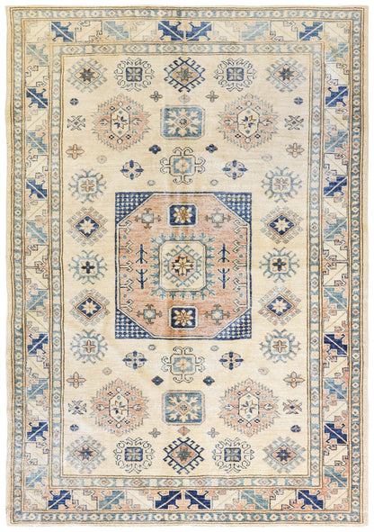 Vintage Kazak Handwoven Tribal Rug