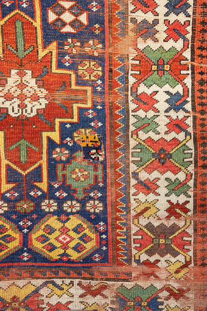 Vintage Kazak Handwoven Tribal Rug, J87189