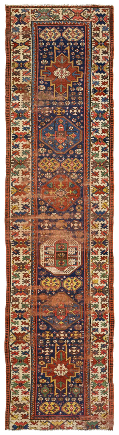 Vintage Kazak Handwoven Tribal Rug