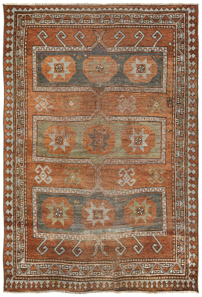 Vintage Kazak Handwoven Tribal Rug