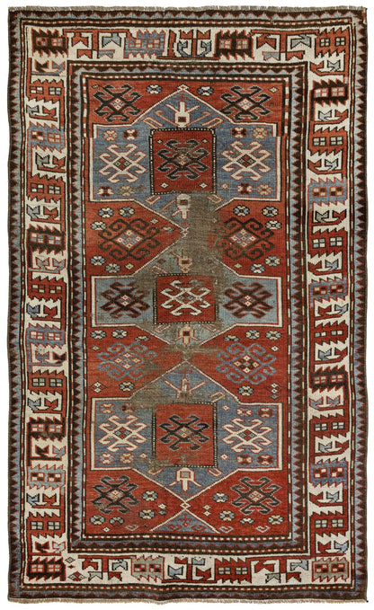 Vintage Kazak Handwoven Tribal Rug