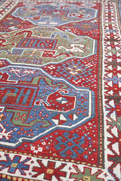 Antique Kazak Handwoven Tribal Rug, JF8684