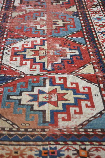 Vintage Kazak Fragment Handwoven Tribal Rug, J70035