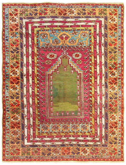 Vintage Kershehir Handwoven Tribal Rug