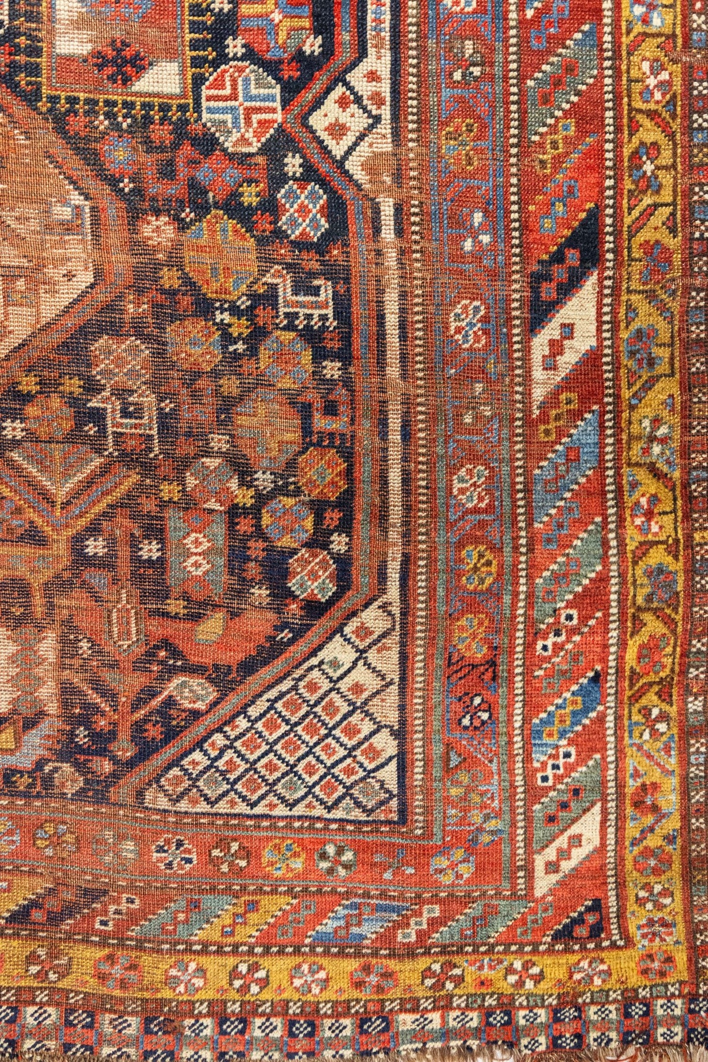 Vintage Khamseh Handwoven Tribal Rug, J87332