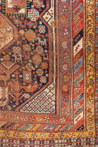 Vintage Khamseh Handwoven Tribal Rug, J87332