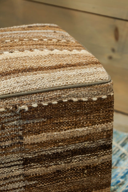 Kilim Rug Ottoman, J80385