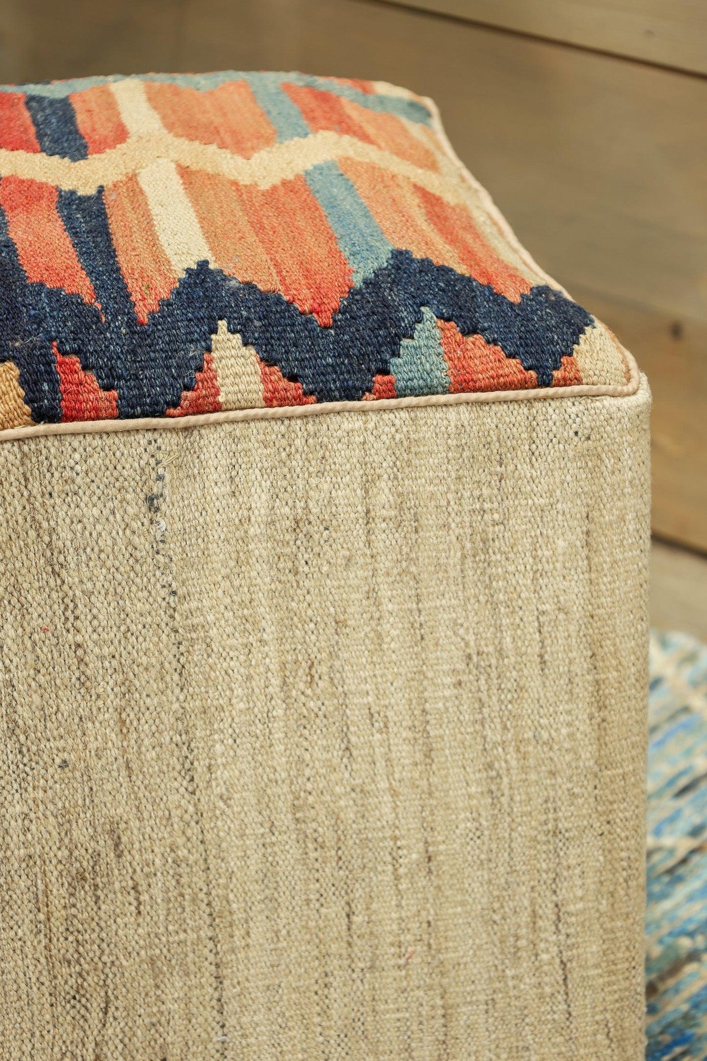 Kilim Rug Ottoman, J80388