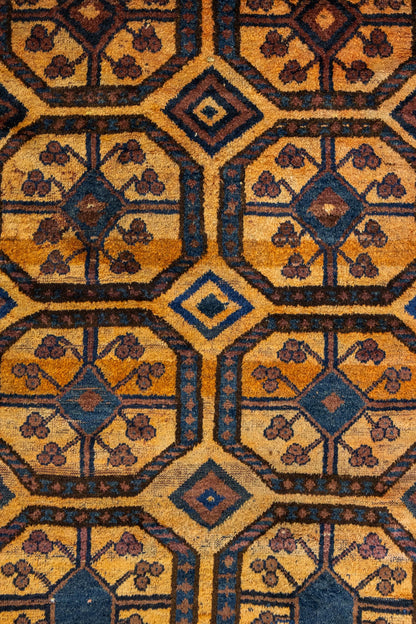 Antique Kirghiz Handwoven Tribal Rug, J87323