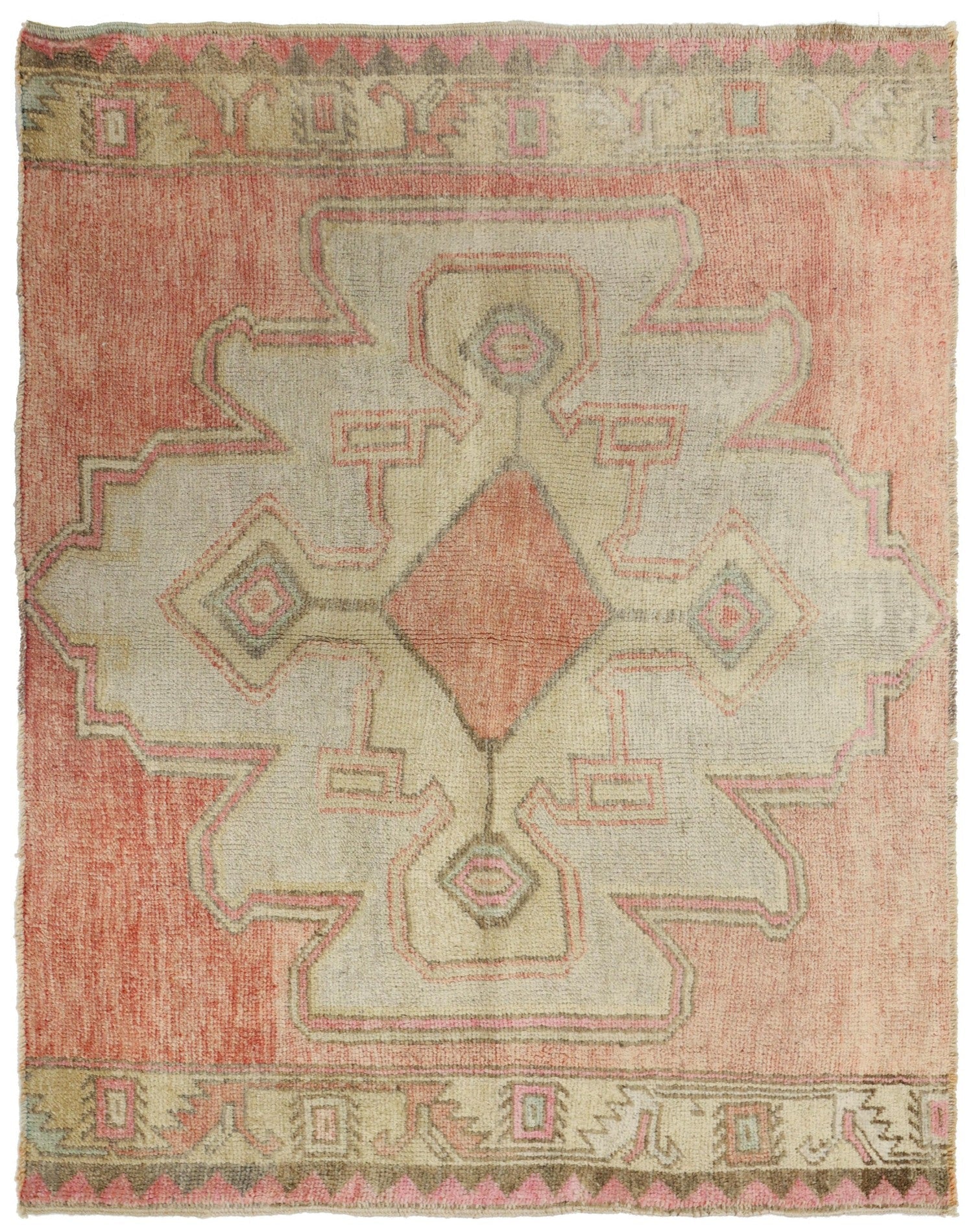 Vintage Konya Fragment Handwoven Tribal Rug