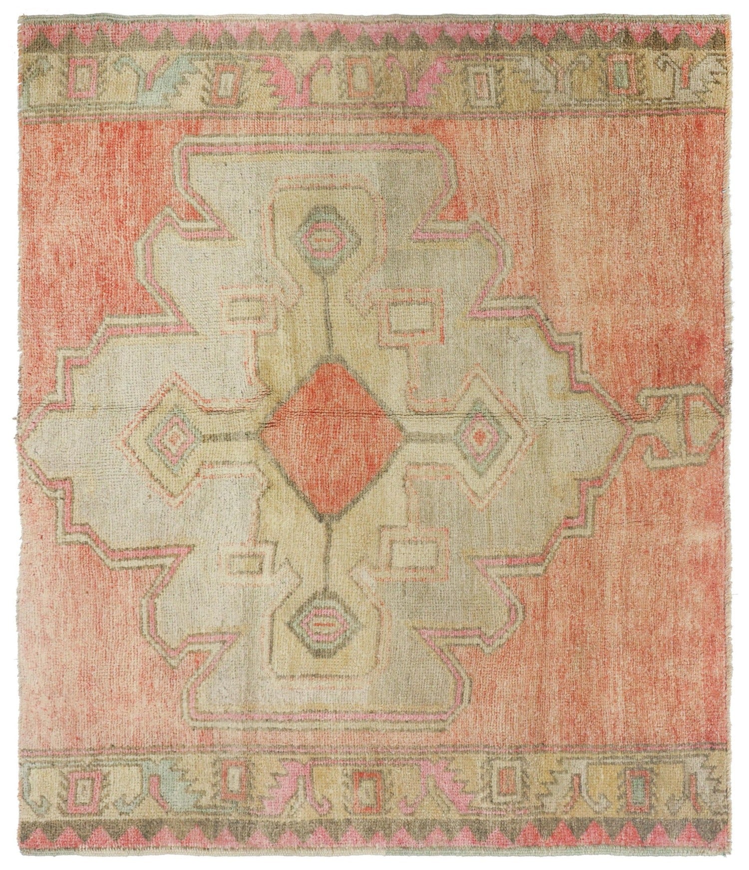Vintage Konya Fragment Handwoven Tribal Rug