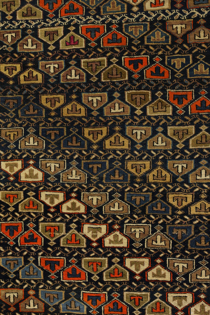 Antique Kuba Handwoven Tribal Rug, 82034