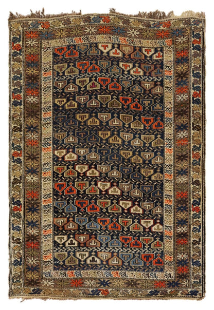 Antique Kuba Handwoven Tribal Rug