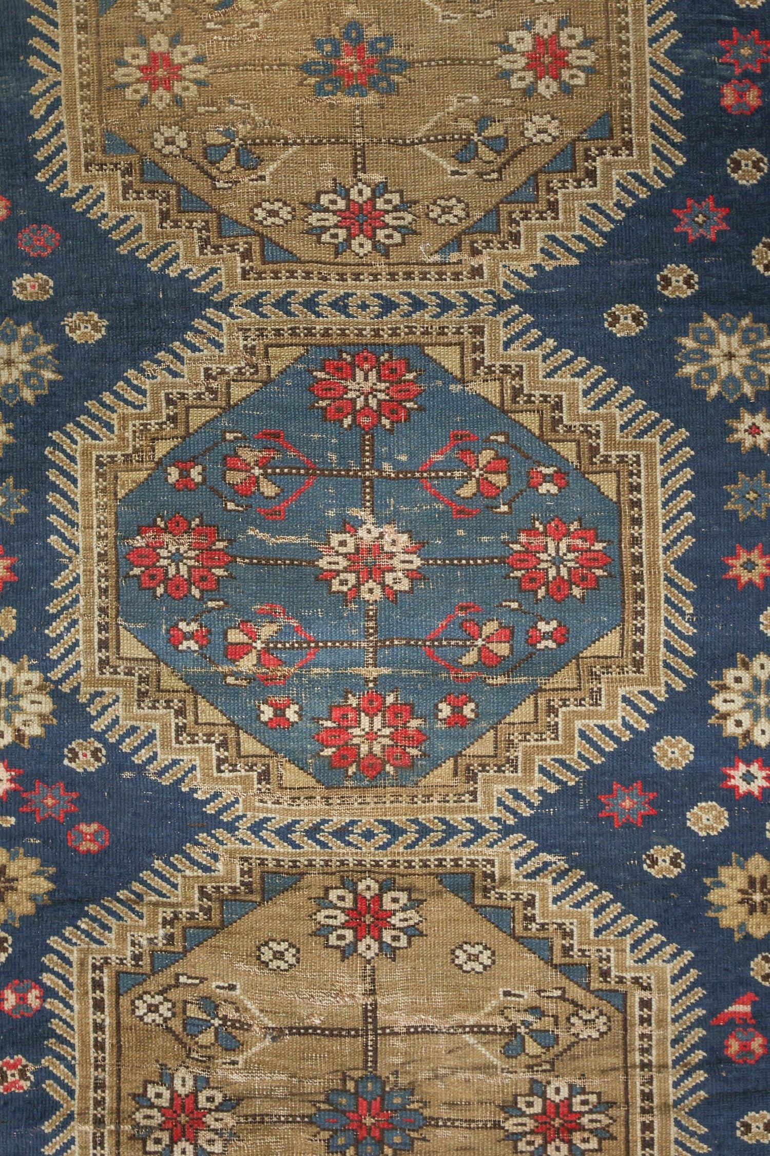 Vintage Kuba Handwoven Tribal Rug, J75413