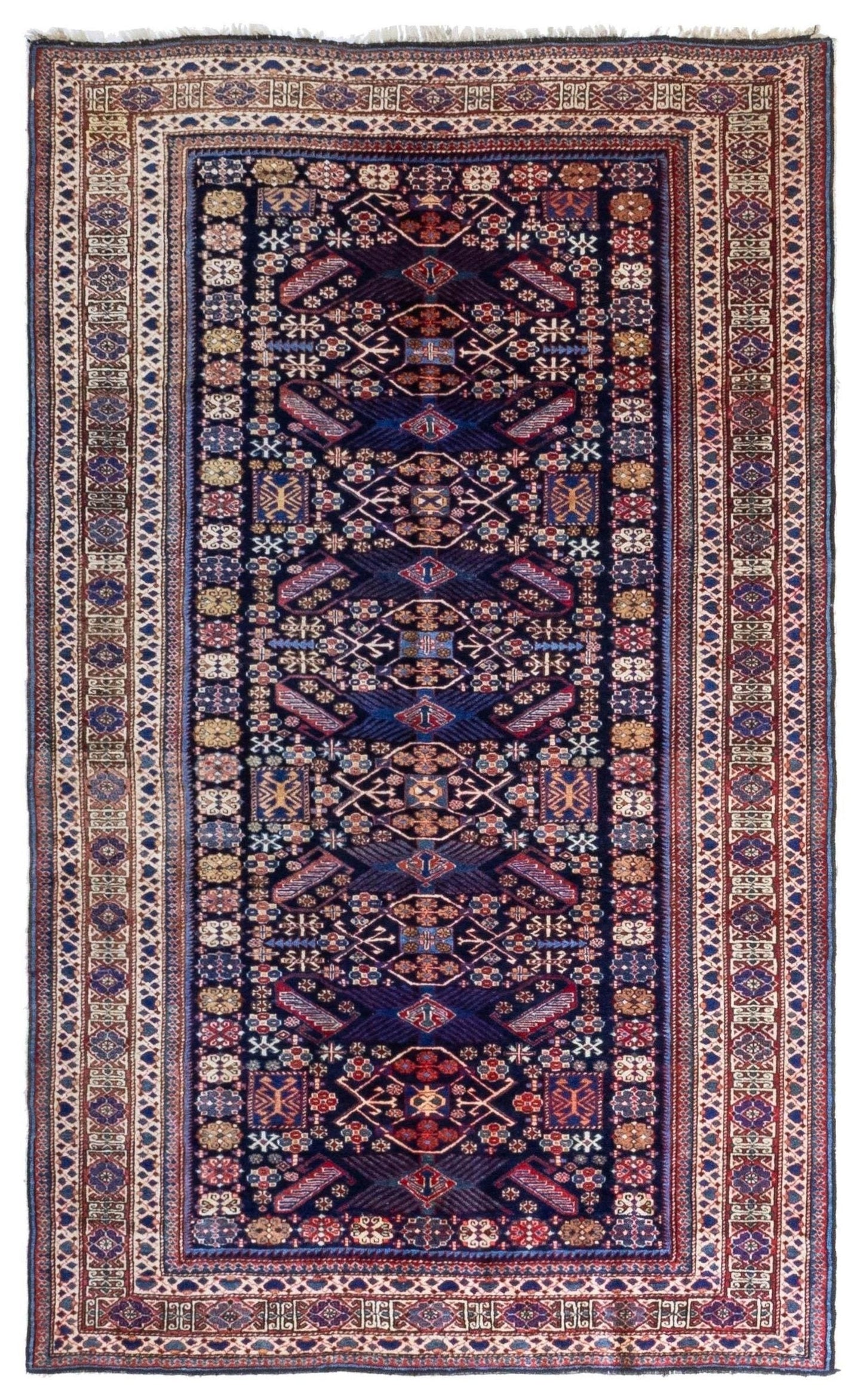 Vintage Kuba Handwoven Tribal Rug