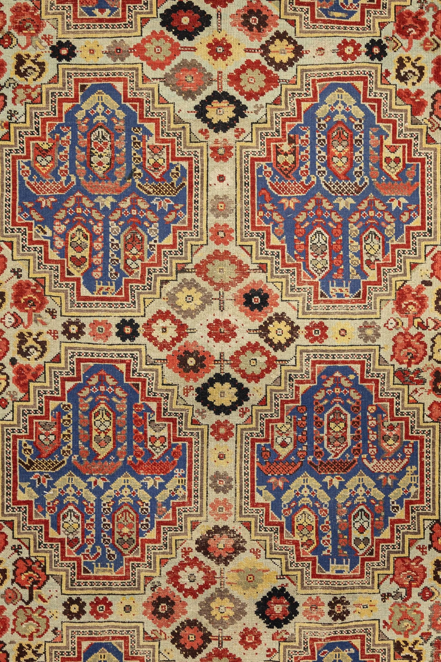 Antique Kuba Handwoven Tribal Rug, J87175
