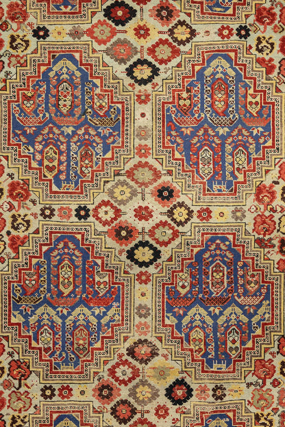 Antique Kuba Handwoven Tribal Rug, J87175