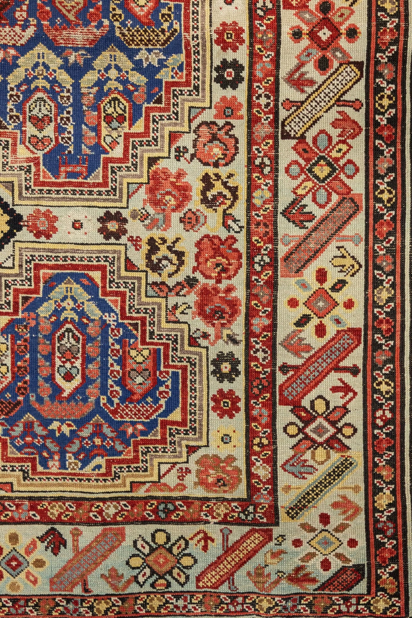Antique Kuba Handwoven Tribal Rug, J87175