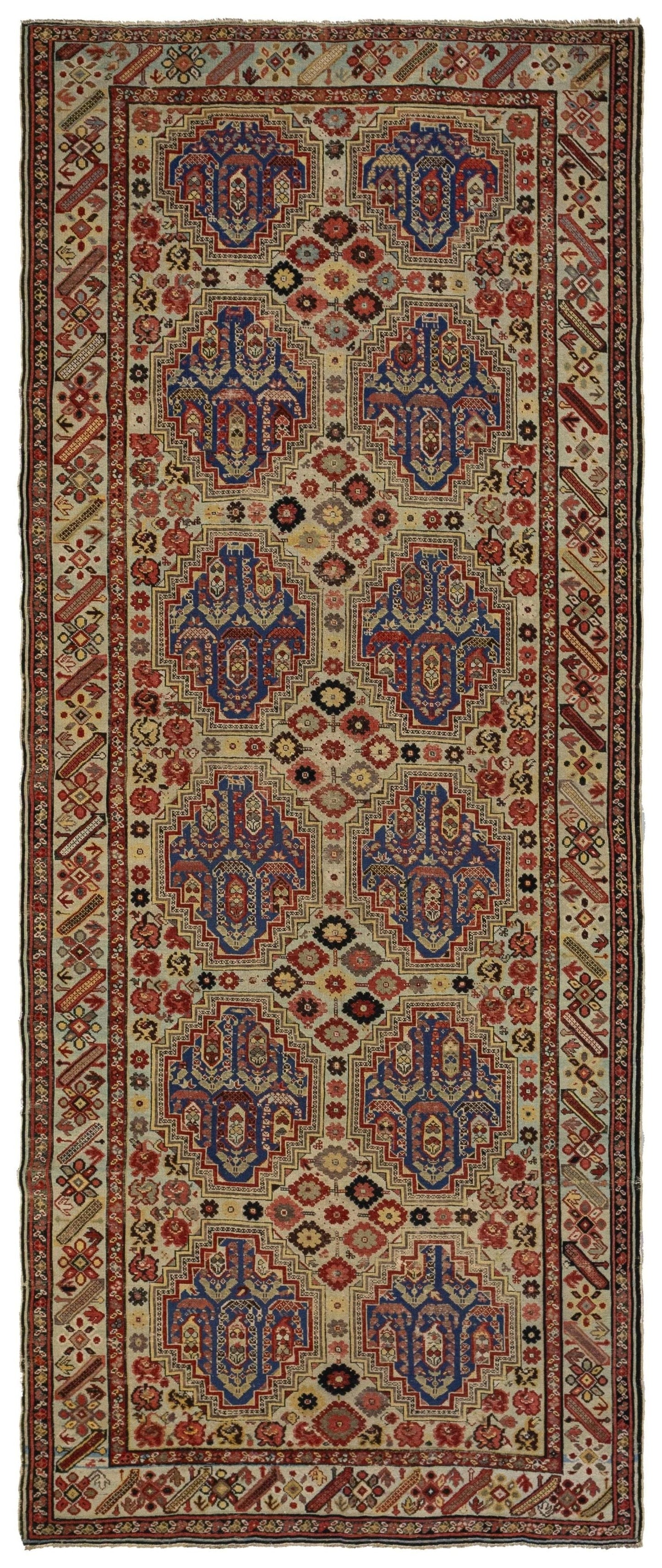 Antique Kuba Handwoven Tribal Rug