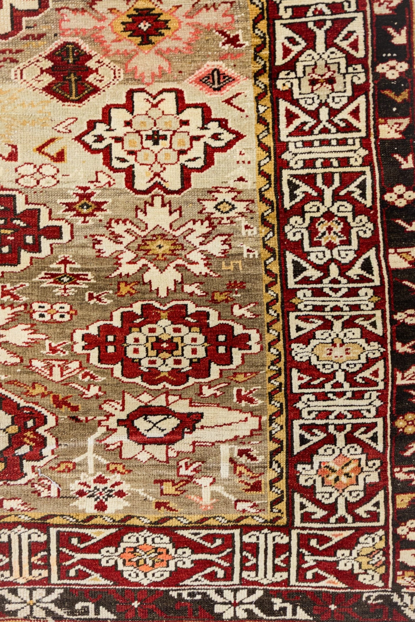 Antique Kuba Handwoven Tribal Rug, J87179