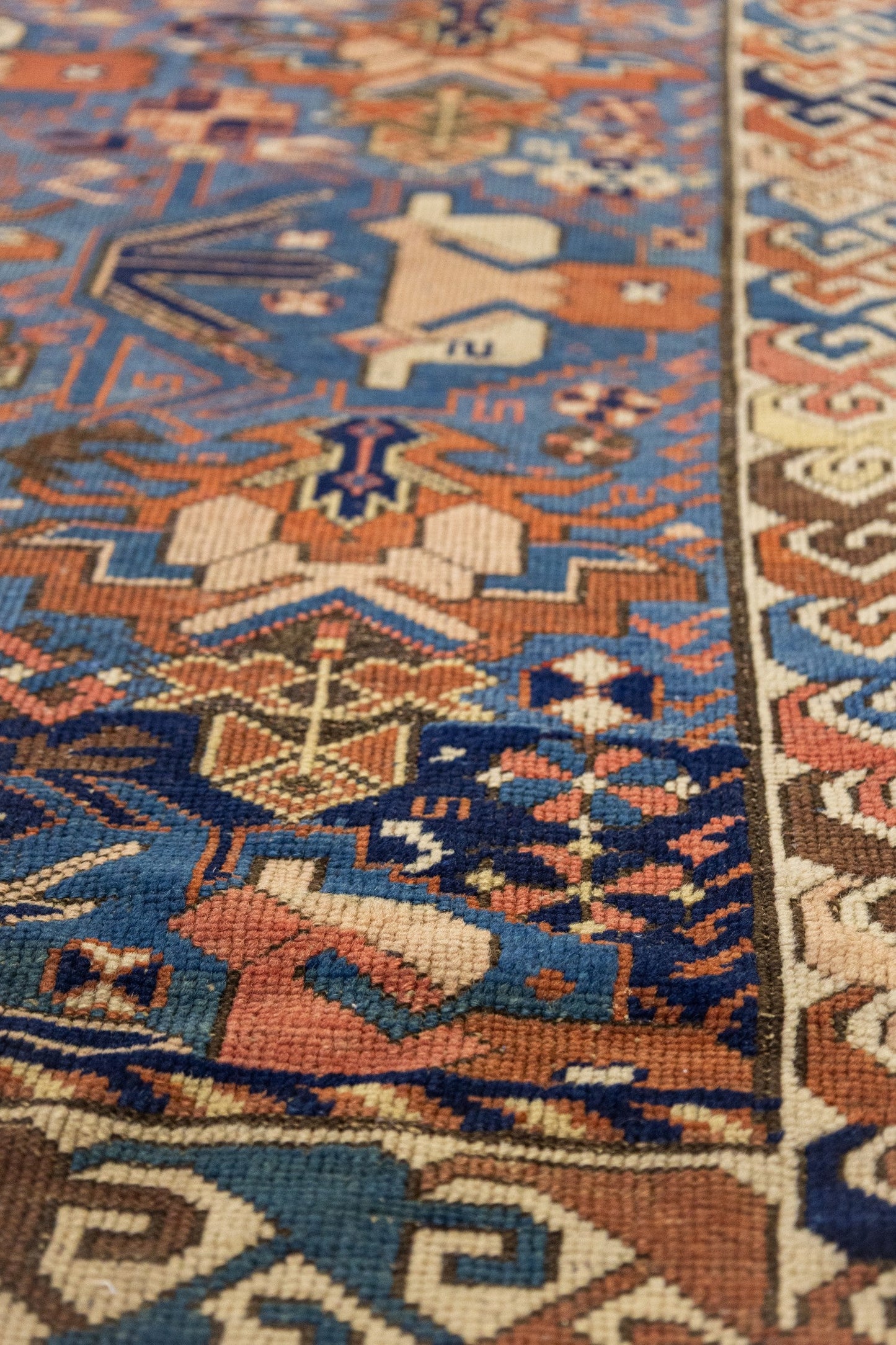 Vintage Kuba Handwoven Tribal Rug, J88986