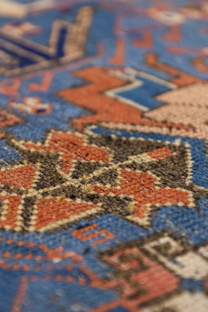 Vintage Kuba Handwoven Tribal Rug, J88986