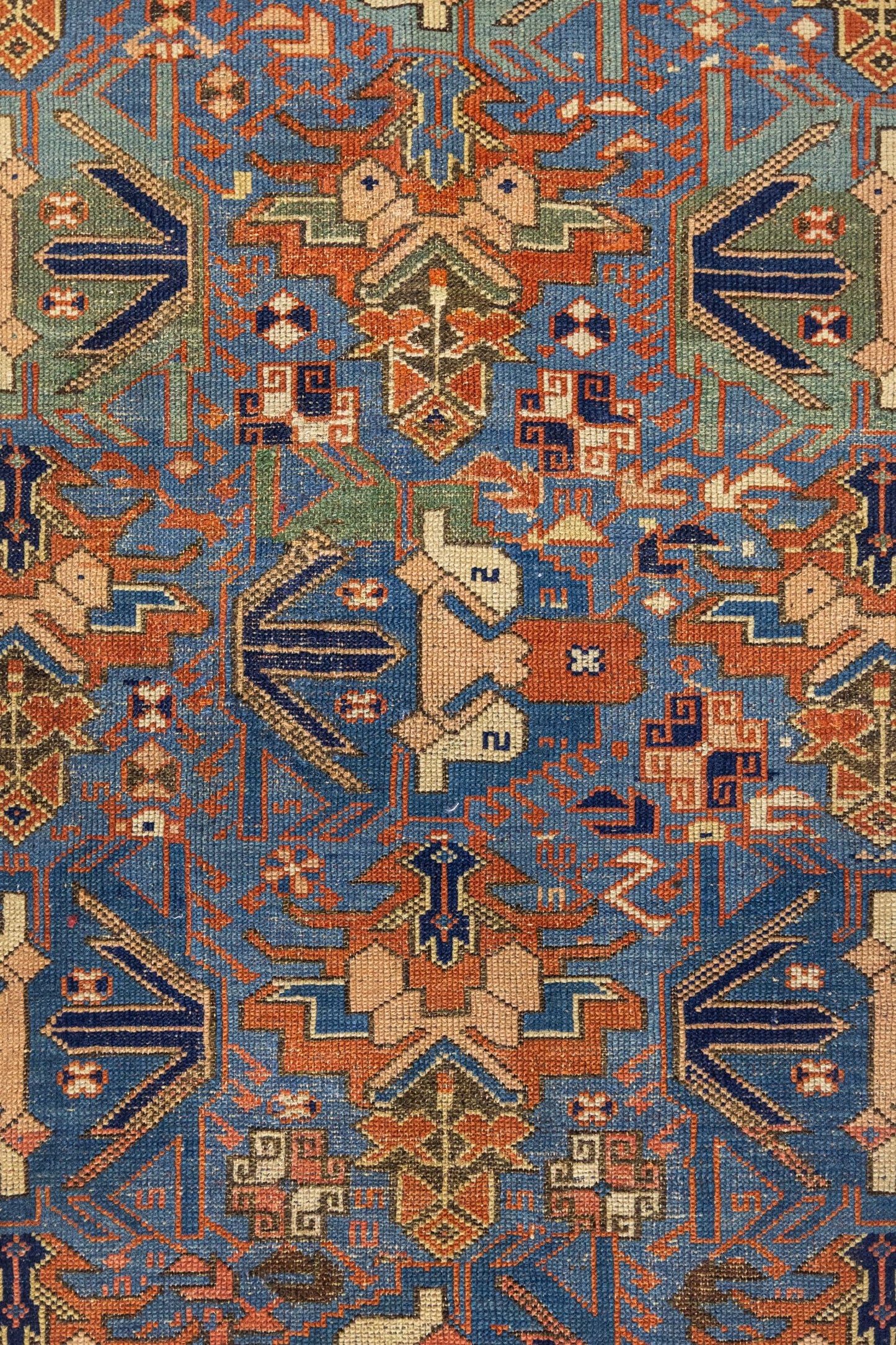 Vintage Kuba Handwoven Tribal Rug, J88986