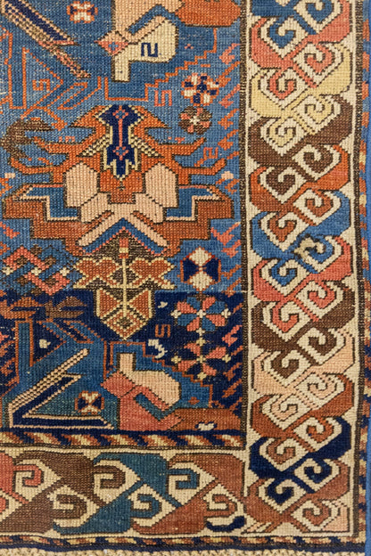 Vintage Kuba Handwoven Tribal Rug, J88986