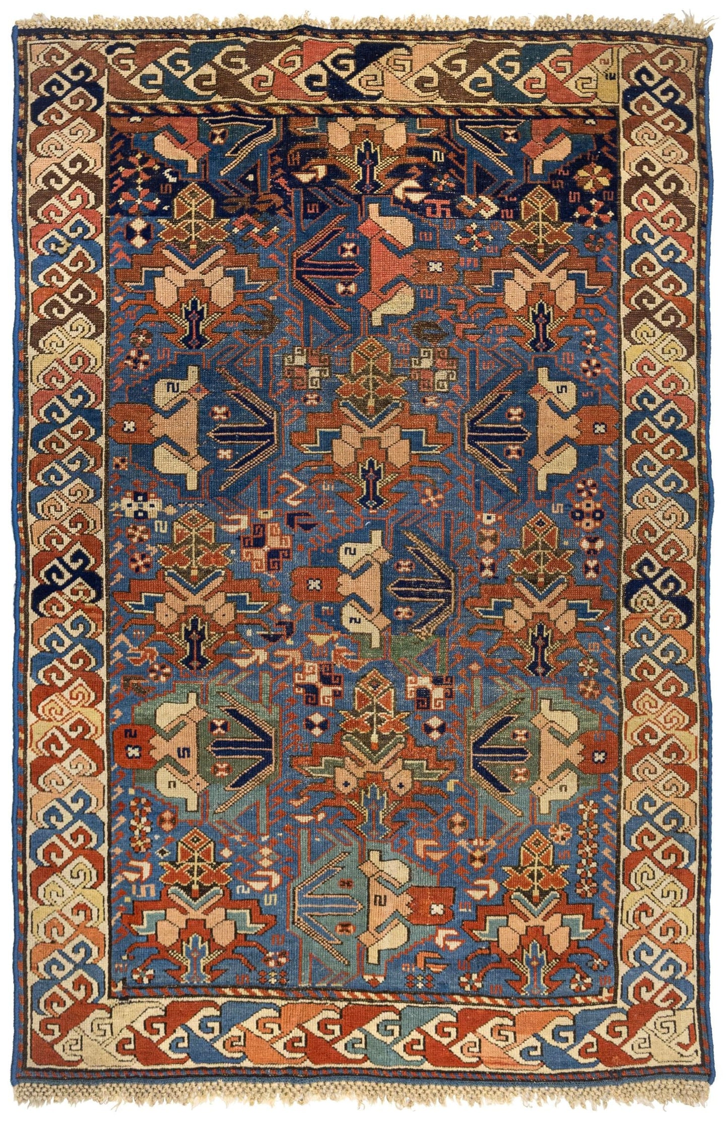 Vintage Kuba Handwoven Tribal Rug