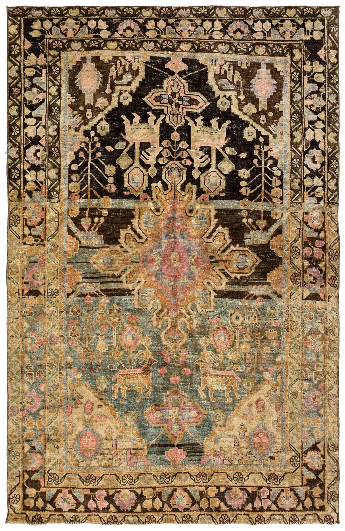 Vintage Kurd Hamadan Handwoven Tribal Rug