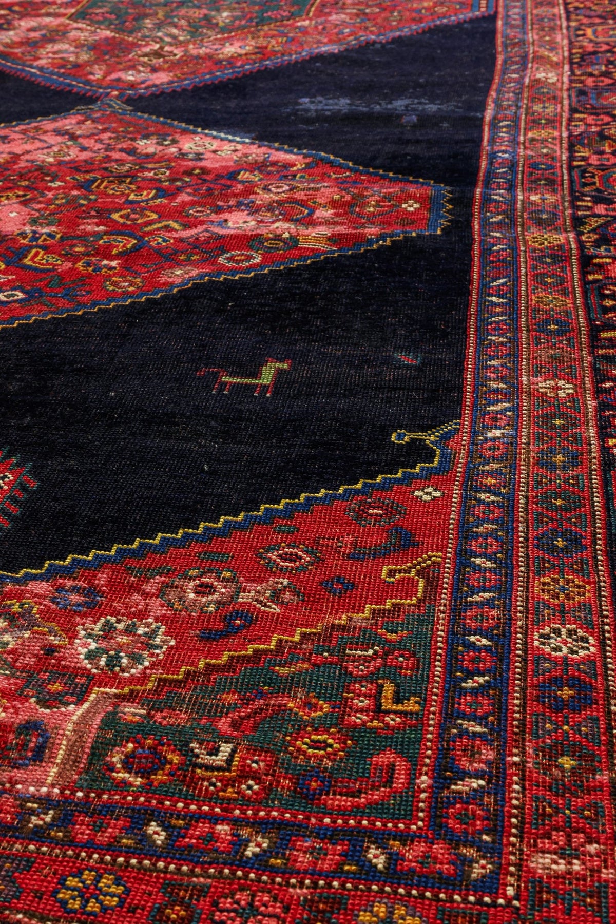 Vintage Kurdish Handwoven Tribal Rug, J80919