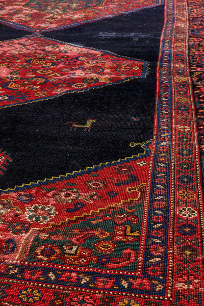 Vintage Kurdish Handwoven Tribal Rug, J80919
