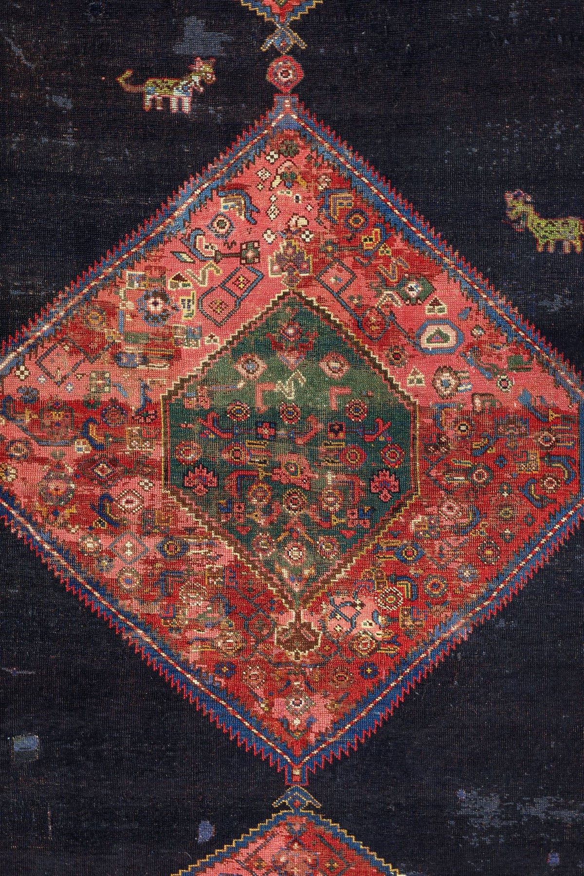 Vintage Kurdish Handwoven Tribal Rug, J80919