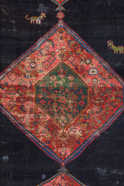 Vintage Kurdish Handwoven Tribal Rug, J80919
