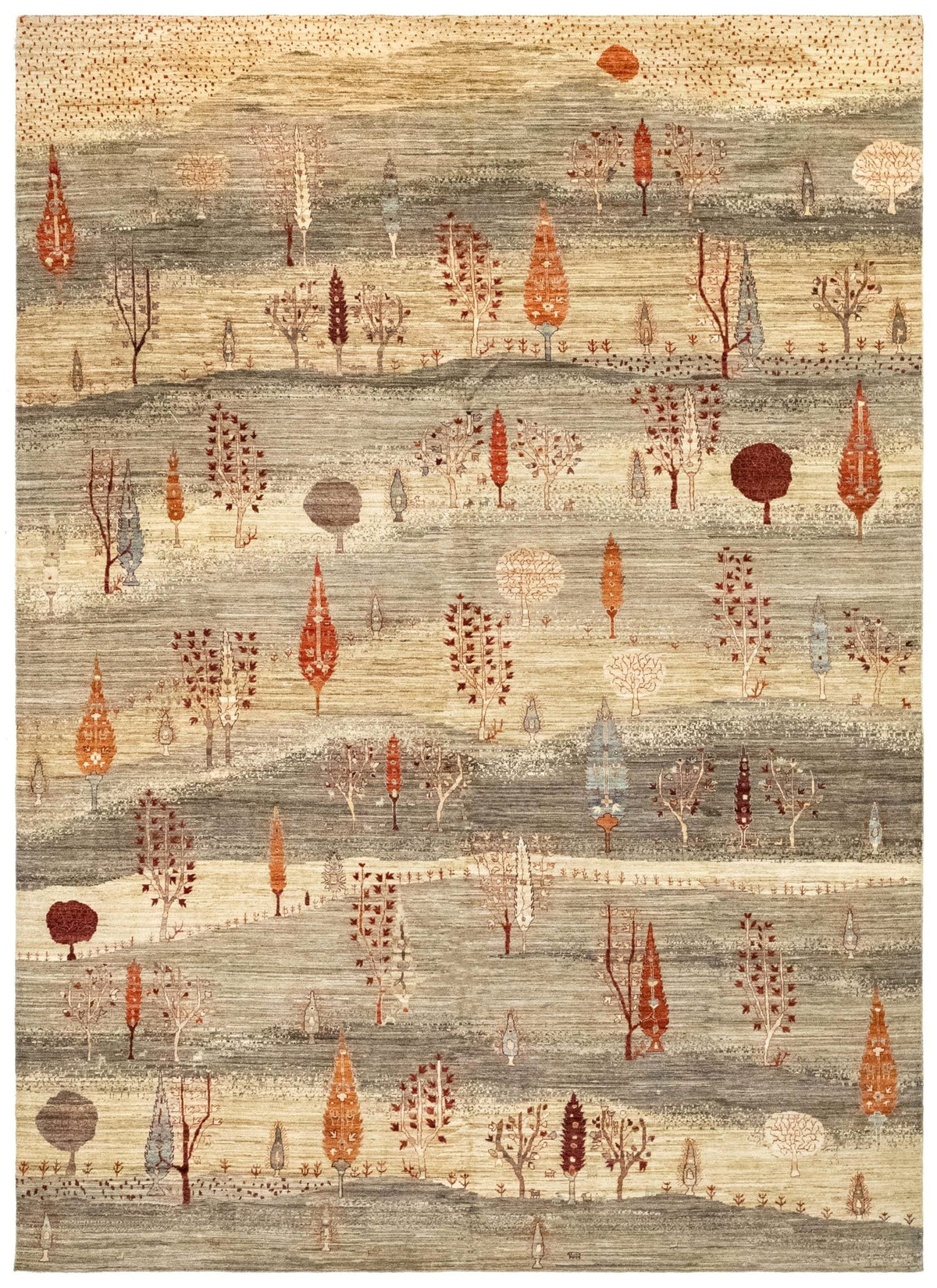 Landscape Gabbeh Handwoven Tribal Rug