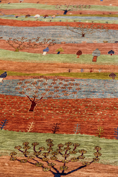 Landscape Gabbeh Handwoven Tribal Rug, J86033
