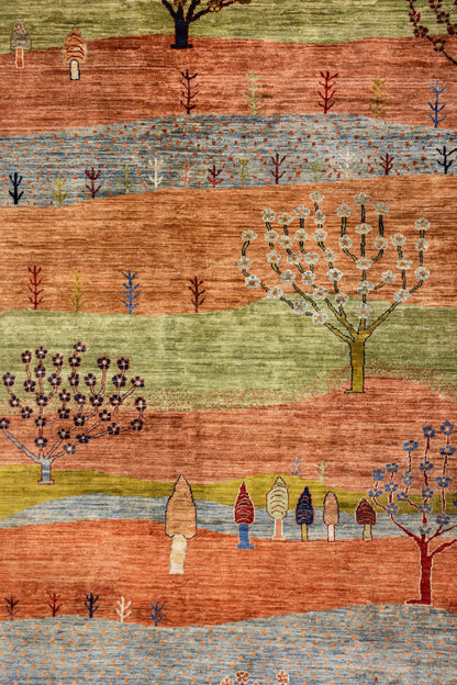 Landscape Gabbeh Handwoven Tribal Rug, J86033