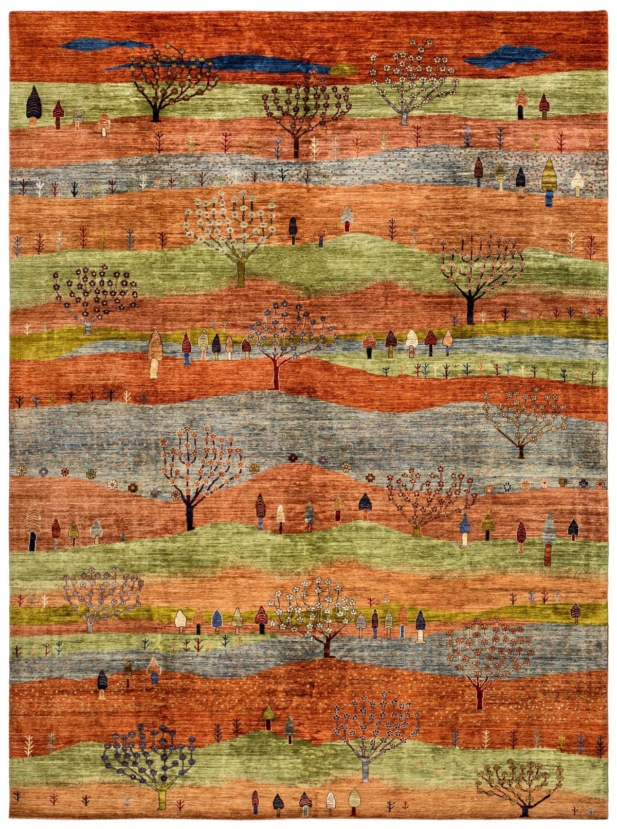 Landscape Gabbeh Handwoven Tribal Rug