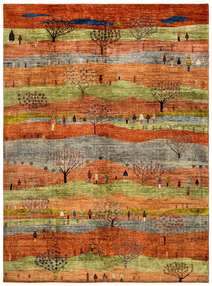 Landscape Gabbeh Handwoven Tribal Rug