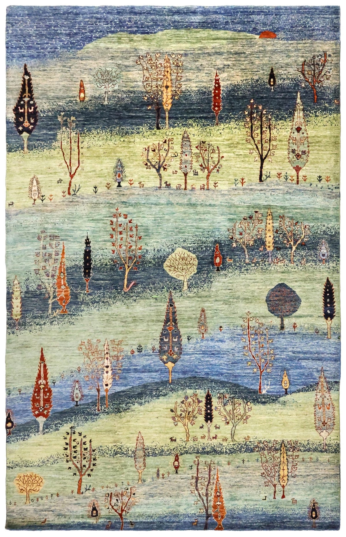 Landscape Gabbeh Handwoven Tribal Rug