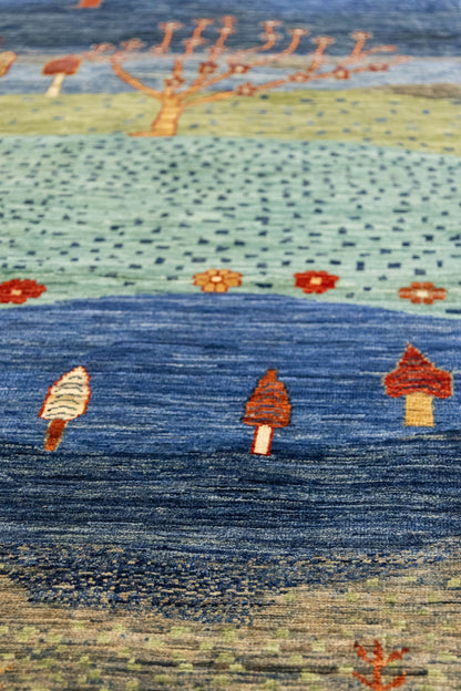 Landscape Gabbeh Handwoven Tribal Rug, J86038