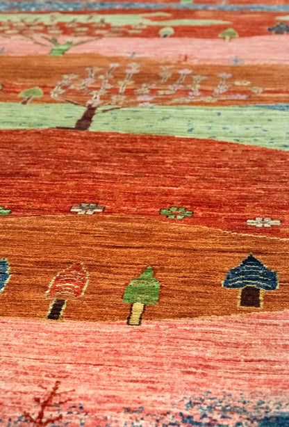 Landscape Gabbeh Handwoven Tribal Rug, J86039