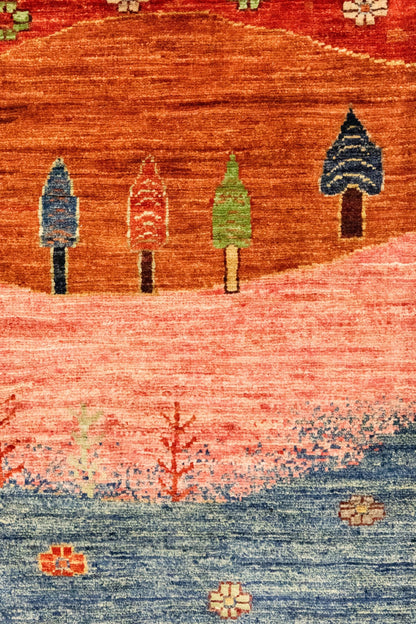 Landscape Gabbeh Handwoven Tribal Rug, J86039