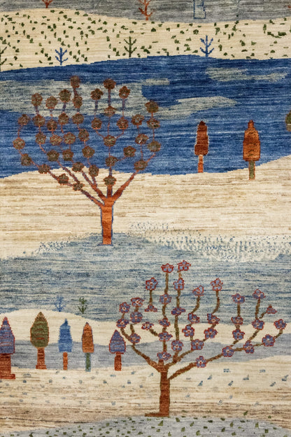 Landscape Gabbeh Handwoven Tribal Rug, J86040